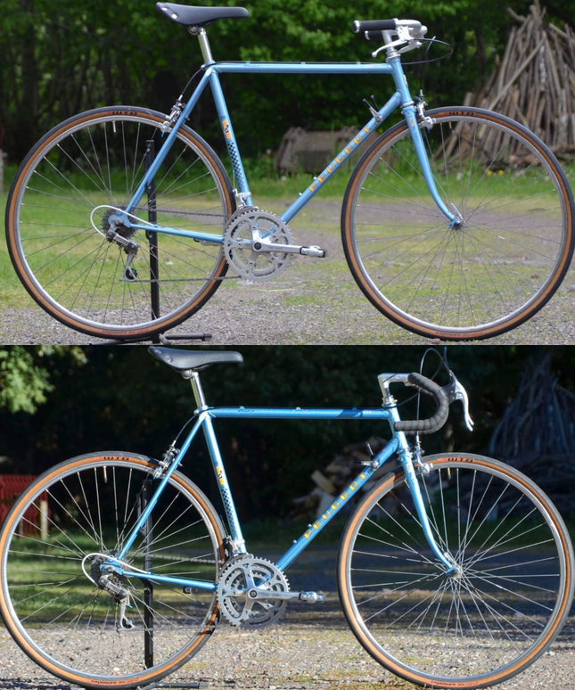 Vélo de course vintage Peugeot bleu - Taille M