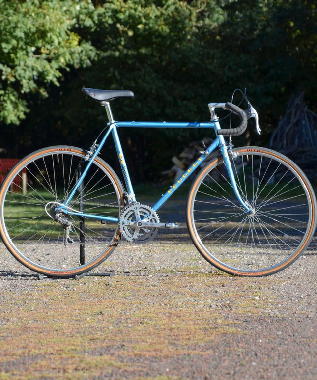 Vélo de course vintage Peugeot bleu - Taille M