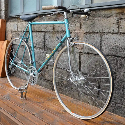 Vélo de course vintage Peugeot Bleu fourche chrome - Taille XL